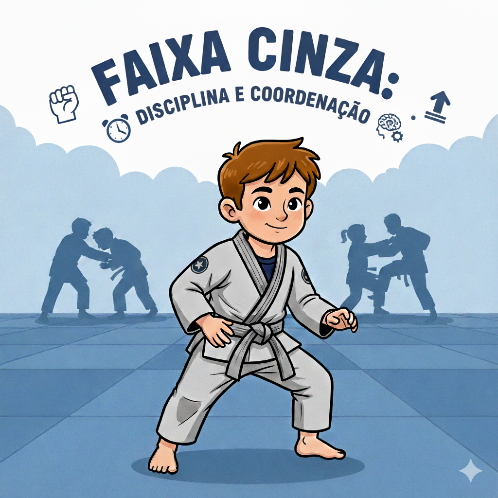 Crianças treinando Jiu-Jitsu com foco em coordenação