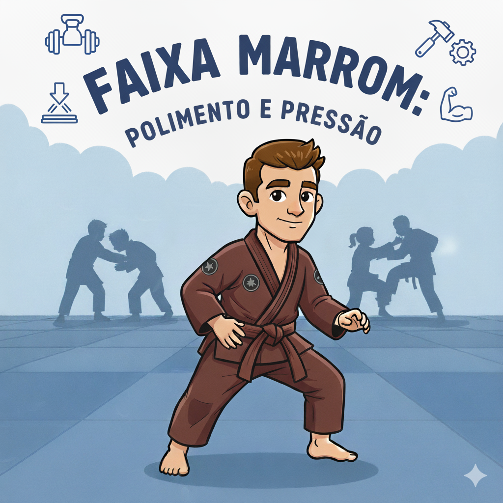 Faixa marrom aplicando pressão e controle