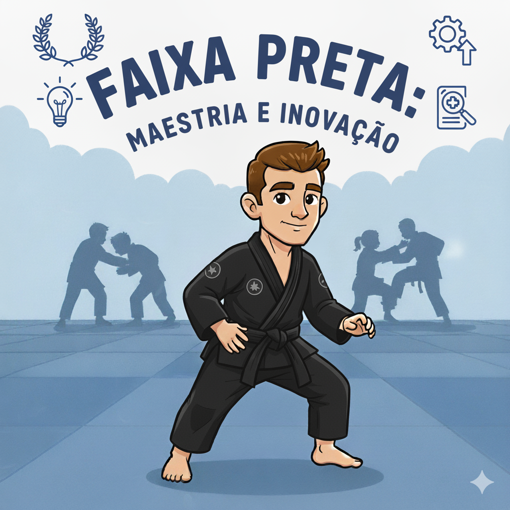 Um mestre faixa preta de Jiu-Jitsu