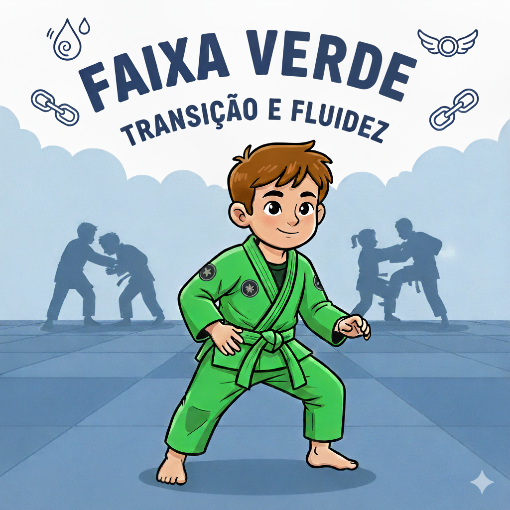 Atleta de faixa verde se preparando para a graduação adulta